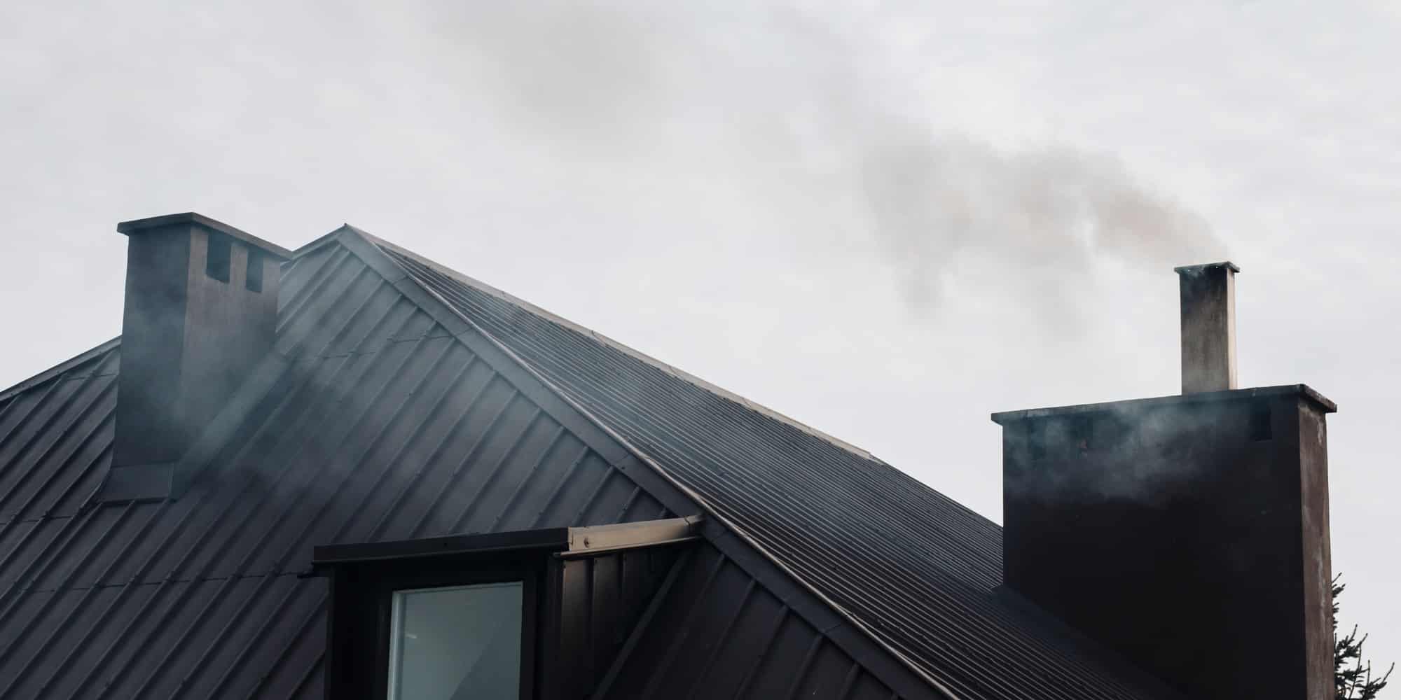 Black smoke from a chimney